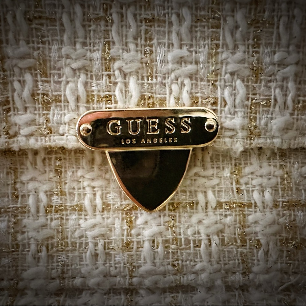 Guess Beige Tweed Crossbody Bag - Picture 2 of 10